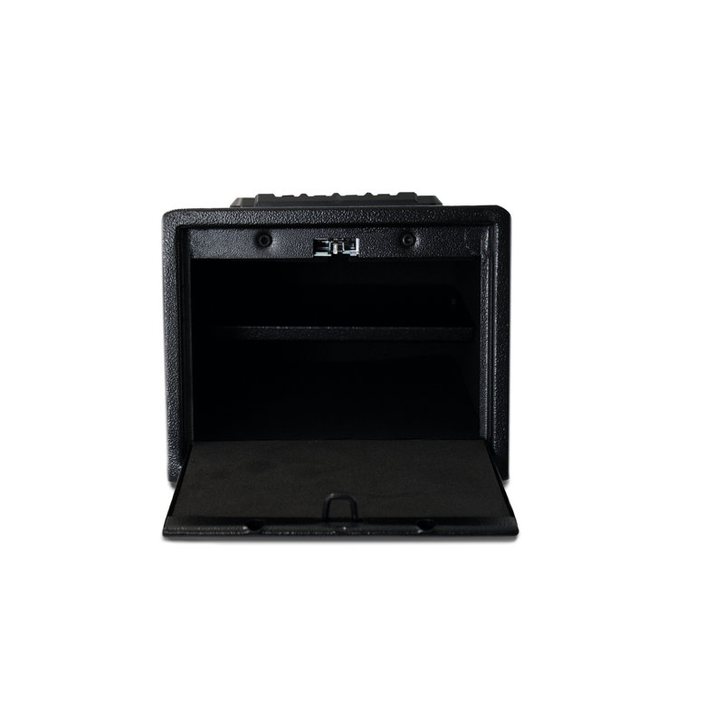 Grand coffre à accès rapide en acier noir mat robuste - 9,19 po Largeur, poids de 8,53 lb, profondeur de 11,72 po, hauteur de 7,38 po