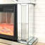 Acrylic Mirror Fireplace, Electric Heating With 3D Flames, Remote Control, Measures, Energy Saving, Black Portable For Office Artificial Crystals Fireplace Cabinet, 1500W Heating, Realistic Feature,