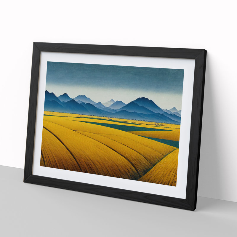 Vibrant Wheat Field - Framed Print, Black, 46cm H x 64cm W x 2cm D