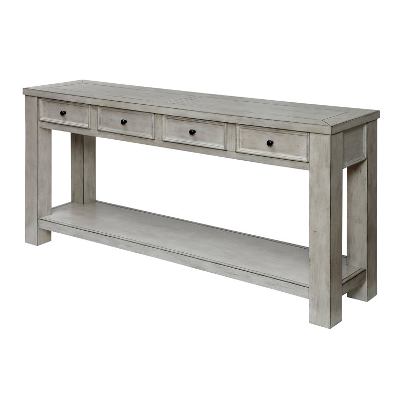 Abe 162.56cm Console Table, Antique White