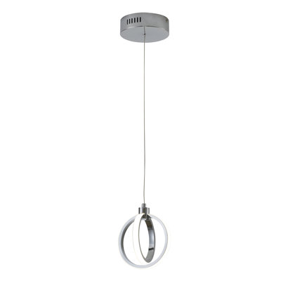 Harwood Chrome LED Double Ring Pendant