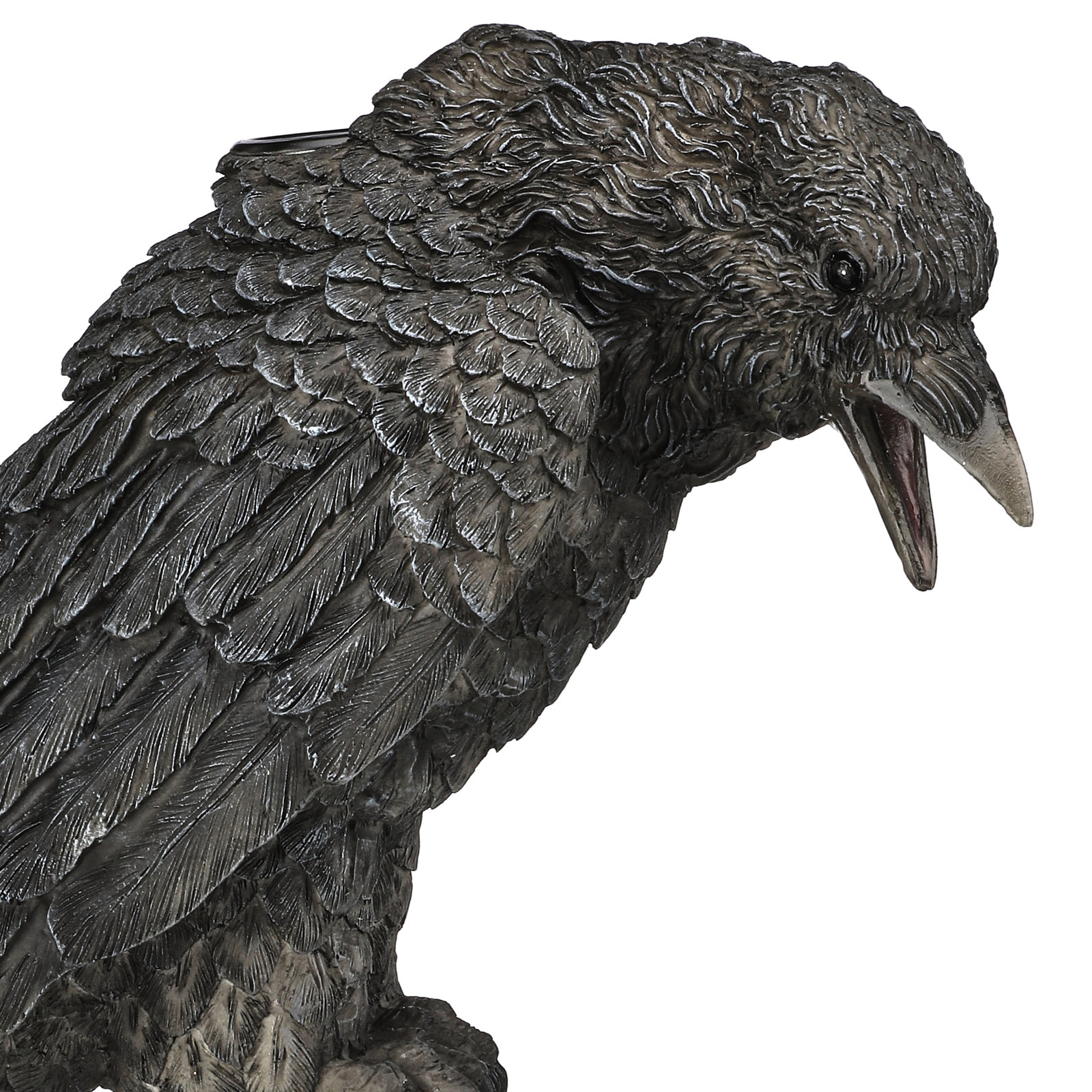 12" Resin Black Raven Candle Holder
