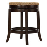 Hruni Swivel Upholstered Counter Stool with Solid Wood Frame