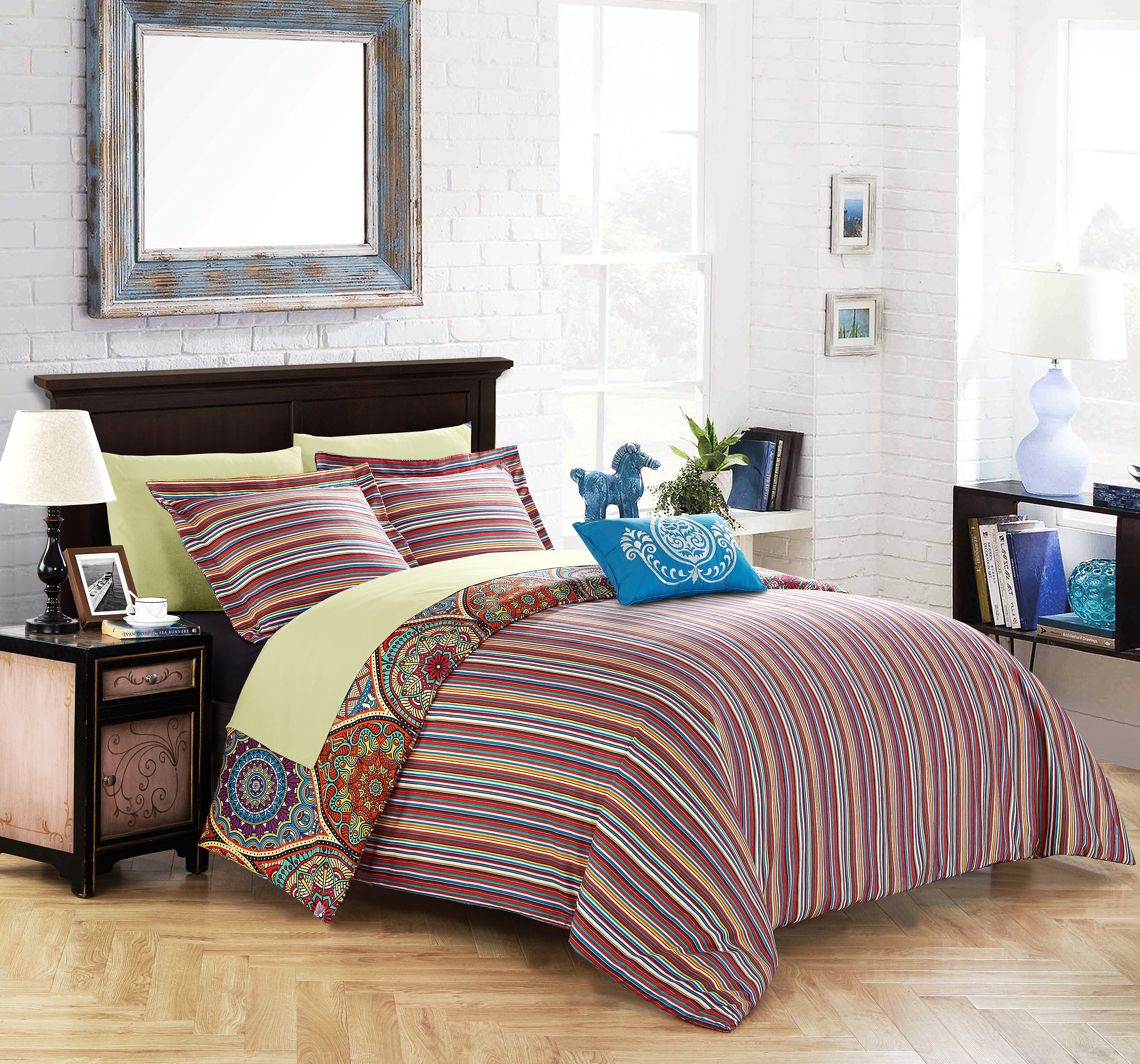 Latitude Run® Pranzal Multicolor Floral 7 Piece Comforter Set & Reviews