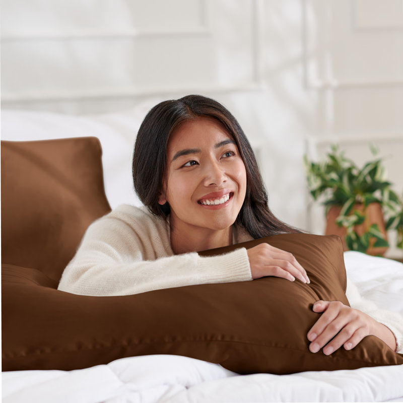100% Mulberry Silk Pillowcase Zipper Closure, 1 Standard (Zipper Closure) Pillowcase, Cocoa