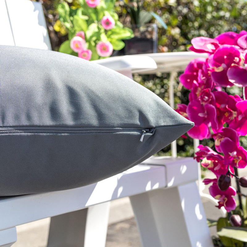 Outdoor Reversible Throw Pillow, Gray, 20" x 20"