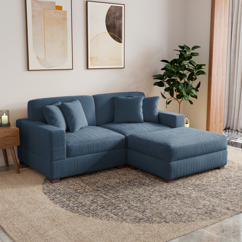 Corduroy Seating Component, 84.3cm H x 210.1cm W x 178.6cm D
