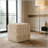 Square 16" Ottoman in Cream Velvet by-1856273461