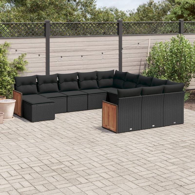  Garden Sofa Set Black