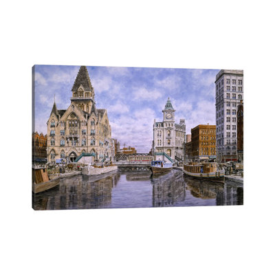 Dewitt Clinton Square, Ca 1907, Syracuse Ny by Stanton Manolakas - Wrapped Canvas Print