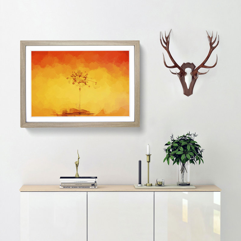 Water Drops in Abstract - Picture Frame Graphic Art Print, Oak, 40cm H x 60cm W x 2cm D