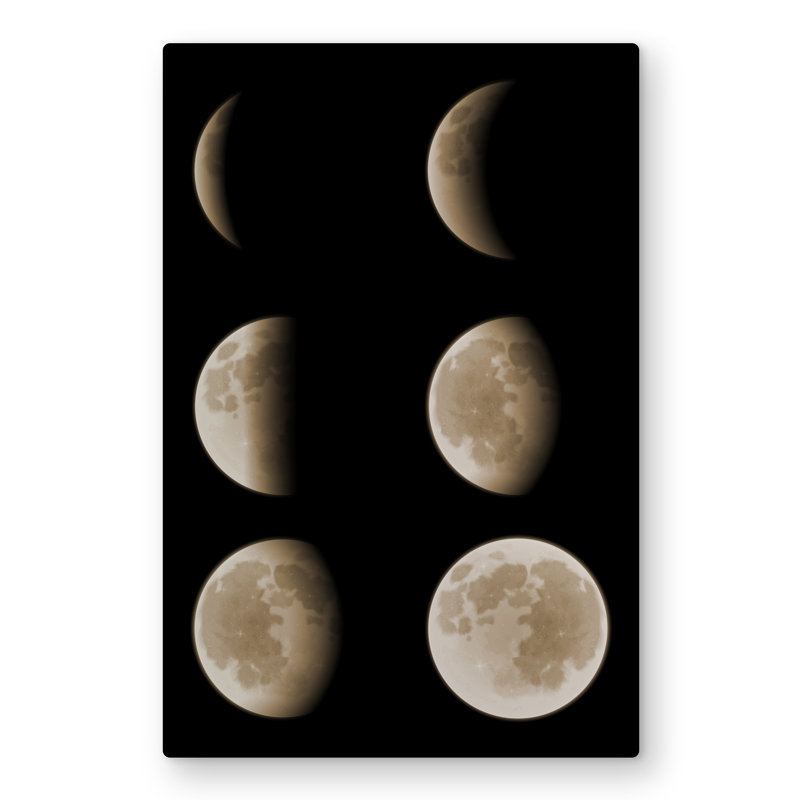Eclipse in Six Phases - Earth & Galaxy Metal Print for Decor