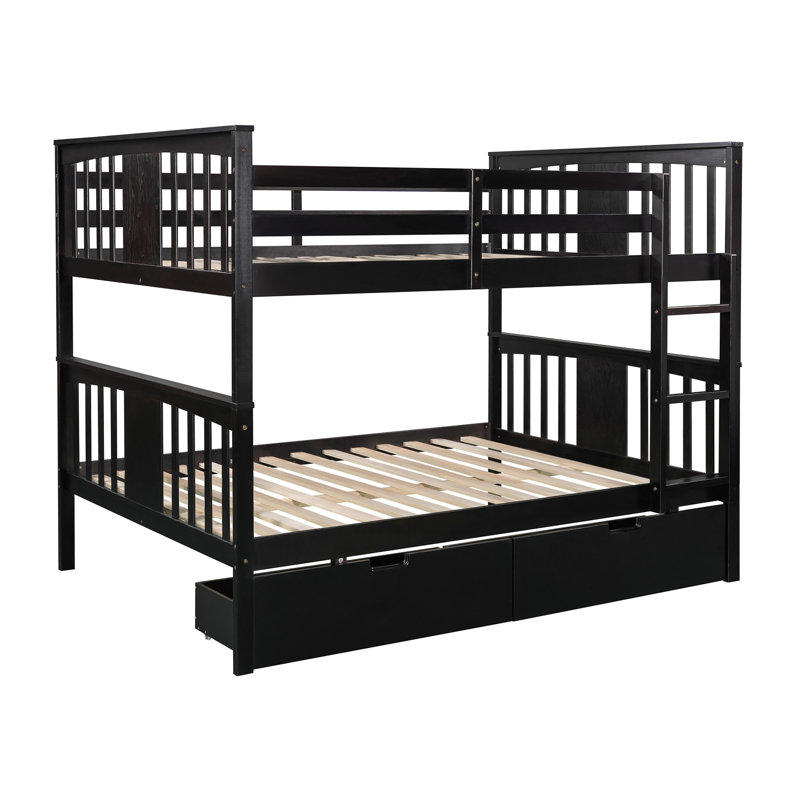 Lit superposé avec tiroirs et échelle pour les meubles de chambre à coucher et d'amis, Espresso