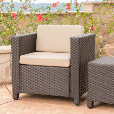 Confortable fauteuil de patio - Fauteuil club Mp1 avec matériaux imperméables d'extérieur de couleur gris foncé
