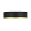 Matte Black and Brass Drum LED Flush Mount with Frosted Glass Shade