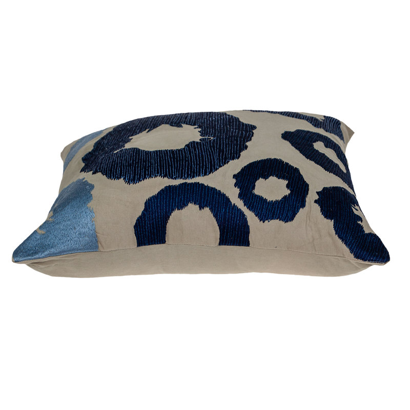 Parkland Collection Clove Beige Abstract 22" x 22" Cotton Decorative Throw Pillow