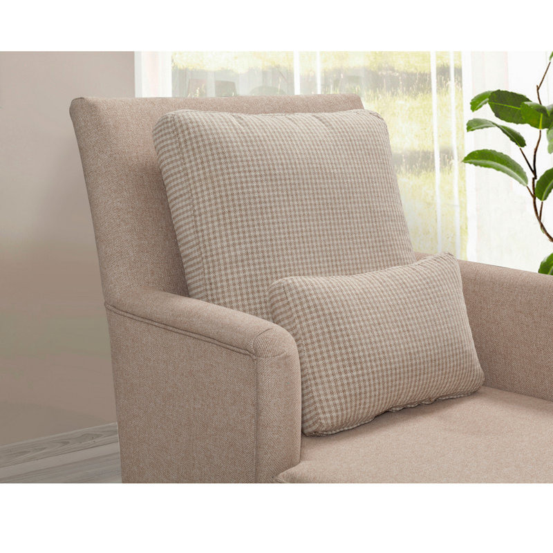Chaise longue rembourrée Yaphank, 100 % polyester beige