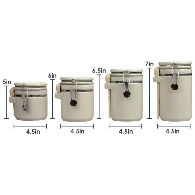 Ensemble de pots de cuisine 4 pièces Aimee, Beige