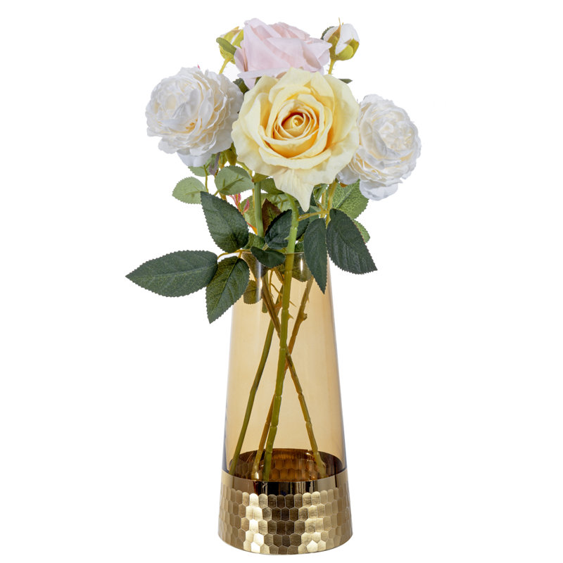 Orange 61cm Glass Table Vase