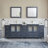  Modern 96" Double Sink Freestanding Bathroom Vanity with Ceramic Top and Matching Mirrors-62326222