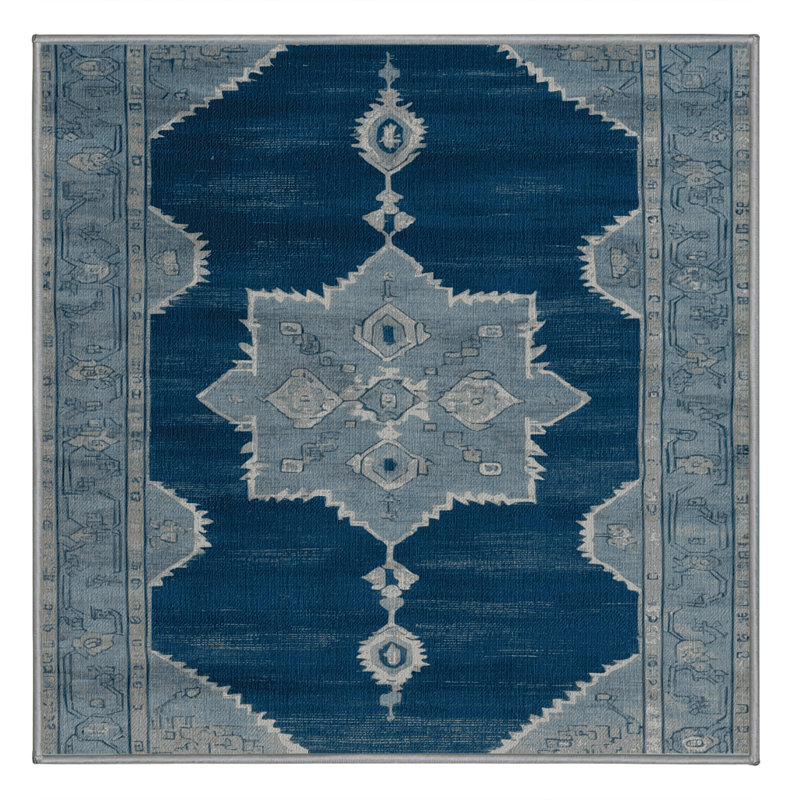 Tapis gris lavable à la machine, Carré 3 pi