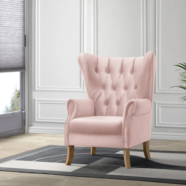 Rosdorf Park Velvet Wingback Chair | Wayfair