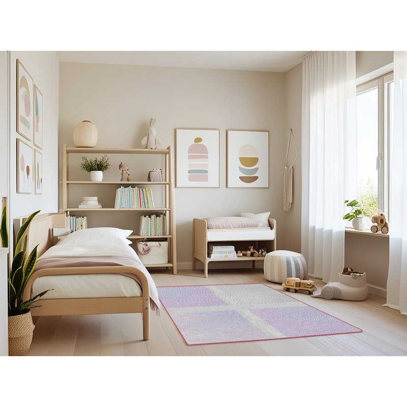 Tapis de zone mauve à motifs Hoelscher, Rectangle 3 pi x 5 pi