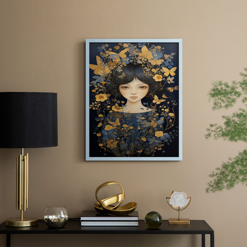 «WOMEN Series M III», reproduction encadrée - bois massif, H 11 po x l 9 po, Bleu