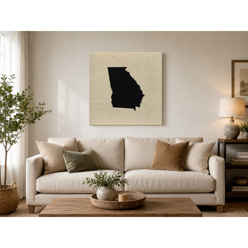 Georgia State Silhouette - art mural carré sur toile