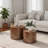 Modern Round Nesting Coffee Table Set of 2 - Wooden Burl Drum Accent Tables for Living Room, Bedroom & Small Spaces, Dark Brown-584171347