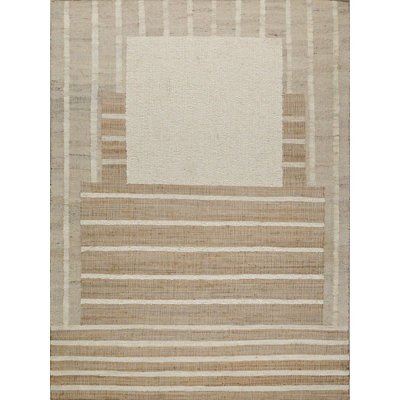 Pompano flatweave Wool/Jute Ivory/Beige Area Rug