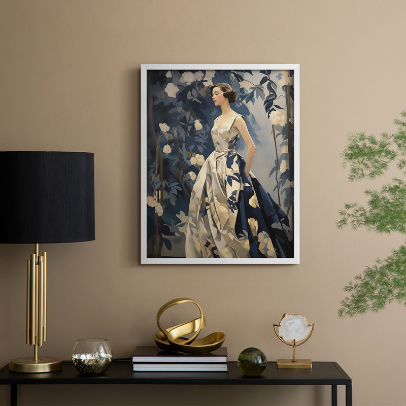 WOMEN Series DLXVI - reproduction encadrée de qualité supérieure - prête à être accrochée - aucun clou requis, Blanc