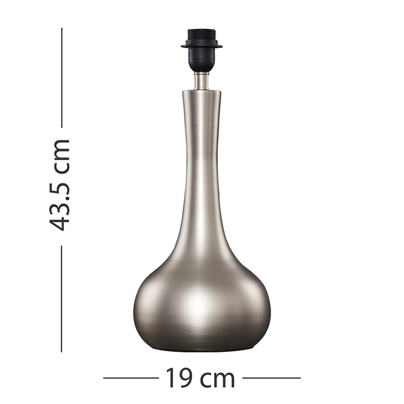 Julius Metal Lamp Base Lamp, Brushed Chrome