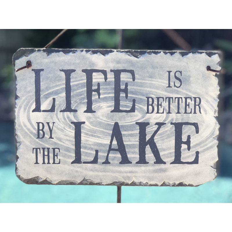 Décoration murale «Life is Better by the Lake», 2 trous pour suspension, H 8 po x l 12 po