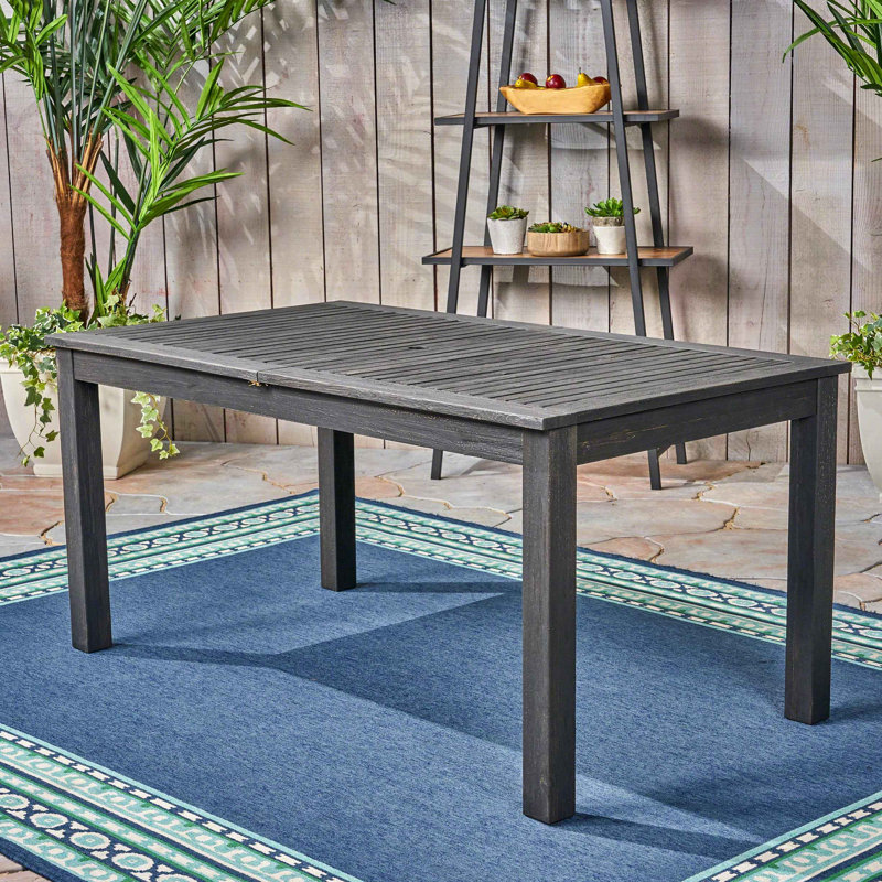 Table de salle à manger d'extérieur extensible en bois d'acacia