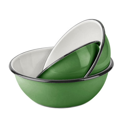 Ensemble de 3 bols en émail Farm Kitchen (1,5 L + 2,5 L + 4 L)