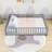 Wood Low Platform Bed With Fence Door And Guardrails-246808299-246808300