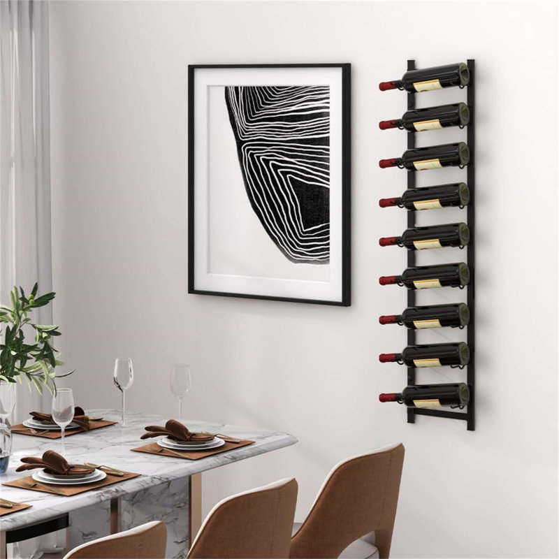 Wall Mounted Wine Bottle Rack Black