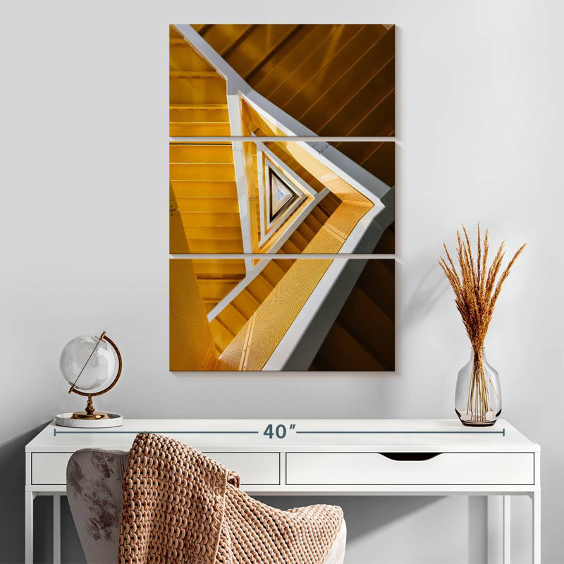 Lilie Yellow Triangular Staircase, 32" H x 20" W
