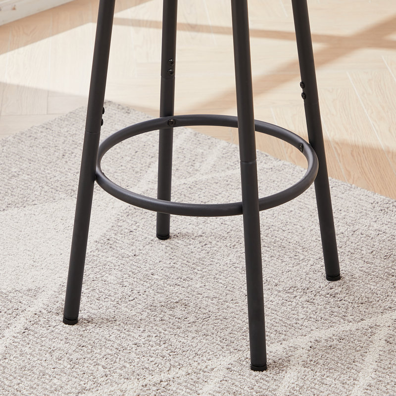 Upholstered Bar Stools with Backrest Set of 3