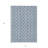 3' X 5' Denim Blue And Ivory Ogee Washable Indoor Outdoor Area Rug