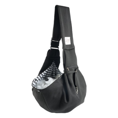 Adjustable Polyester Pet Carrier Sling with Buckle Strap and Zipper Pocket for Cats and Small Dogs