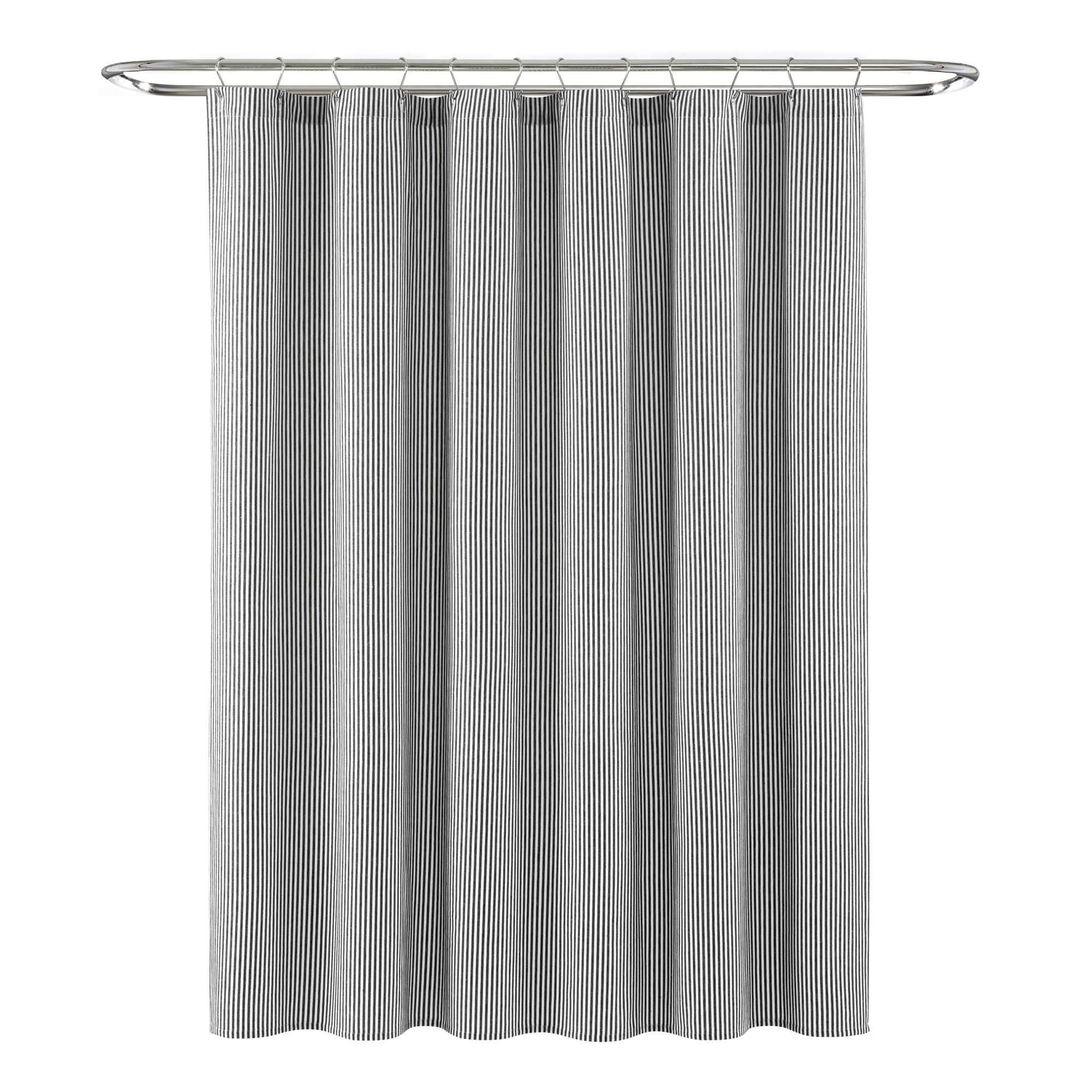 Bruno Cotton Blend Shower Curtain, Dark Gray