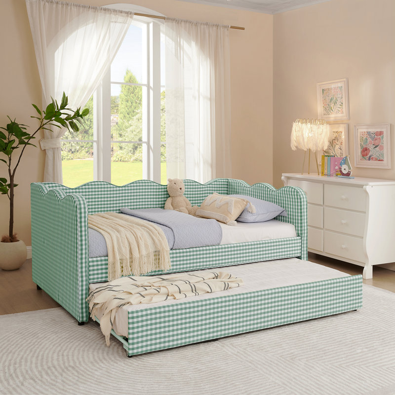 Lit de jour Cozy Gingham, Cyan