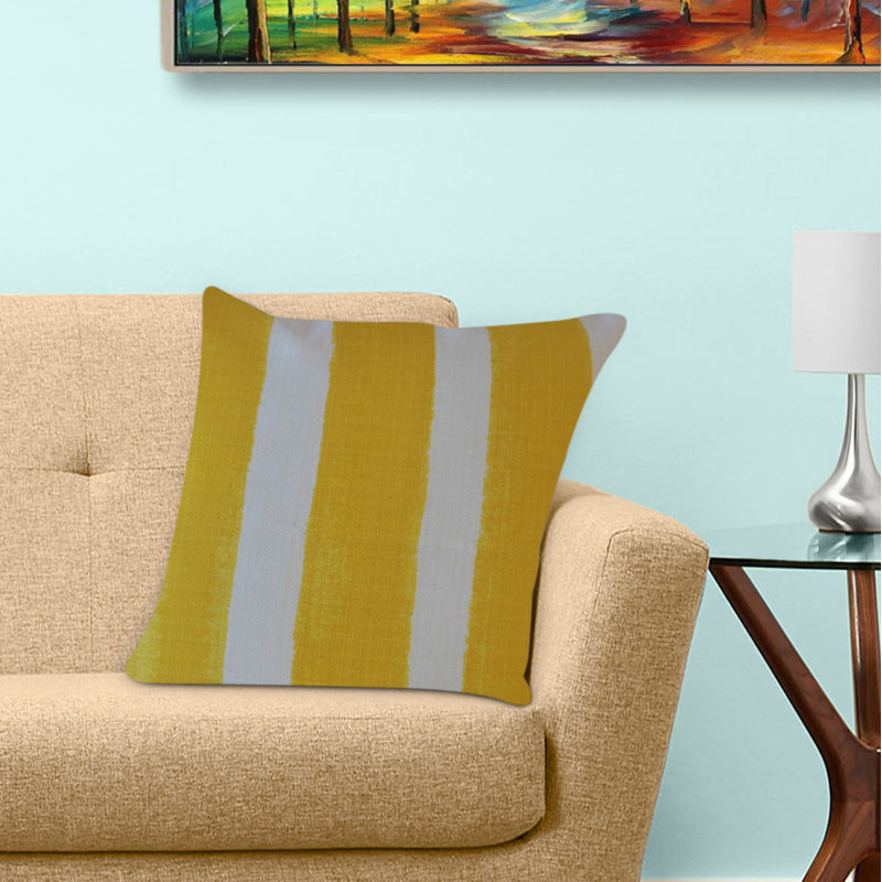 Coussin Verity, 12 po x 18 po, Blanc / Jaune