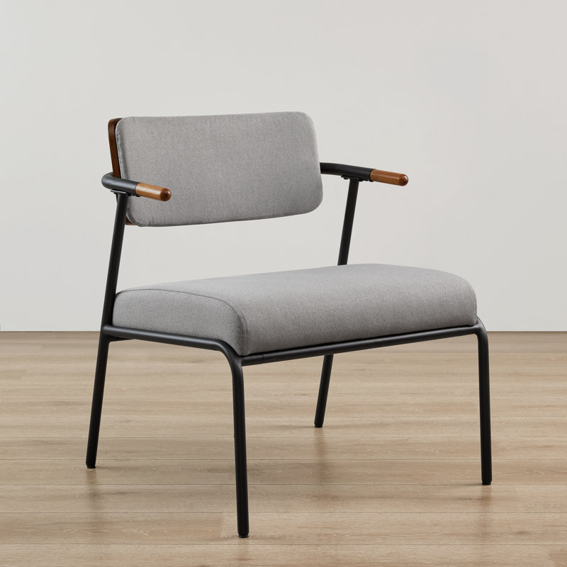 fauteuil d'appoint Mid-Century moderne, Polyester gris clair