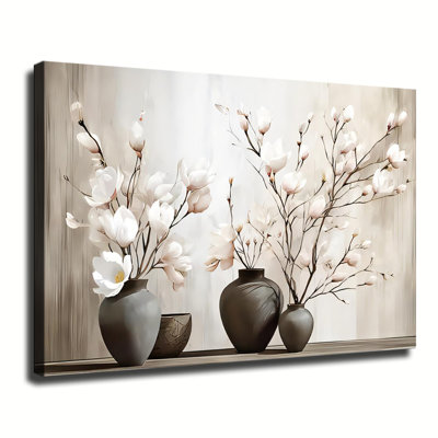 Bright Magnolia Canvas Wall Art - Modern Floral Print