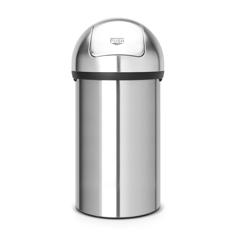 Poubelle à couvercle 16 gallons (60 litres), Acier mat
