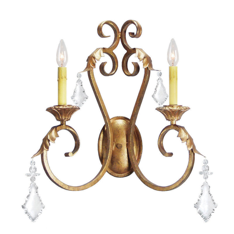 Josephine Candle Wall Light, Tuscan Ivory, Black Silk Pleat
