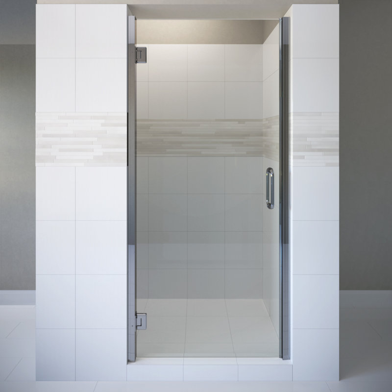 Porte de douche encadrée 28 "x 72" Coppia, Bronze frotté à l'huile, Clair